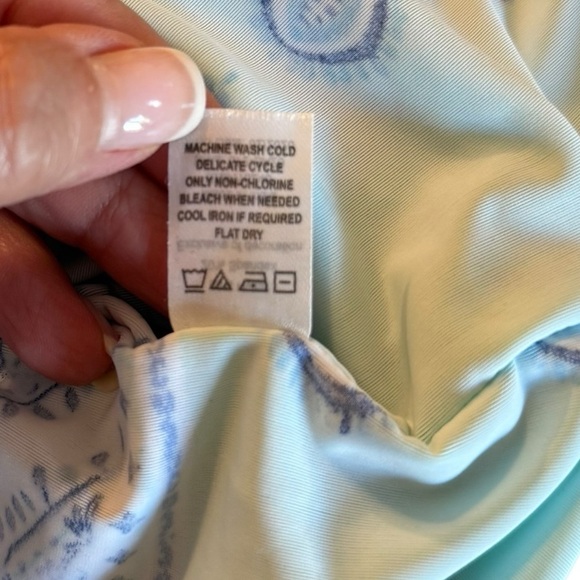 CABANA LIFE Long Swim Suit Coverup Blue & Green Tropical Print Large - Picture 9 of 10